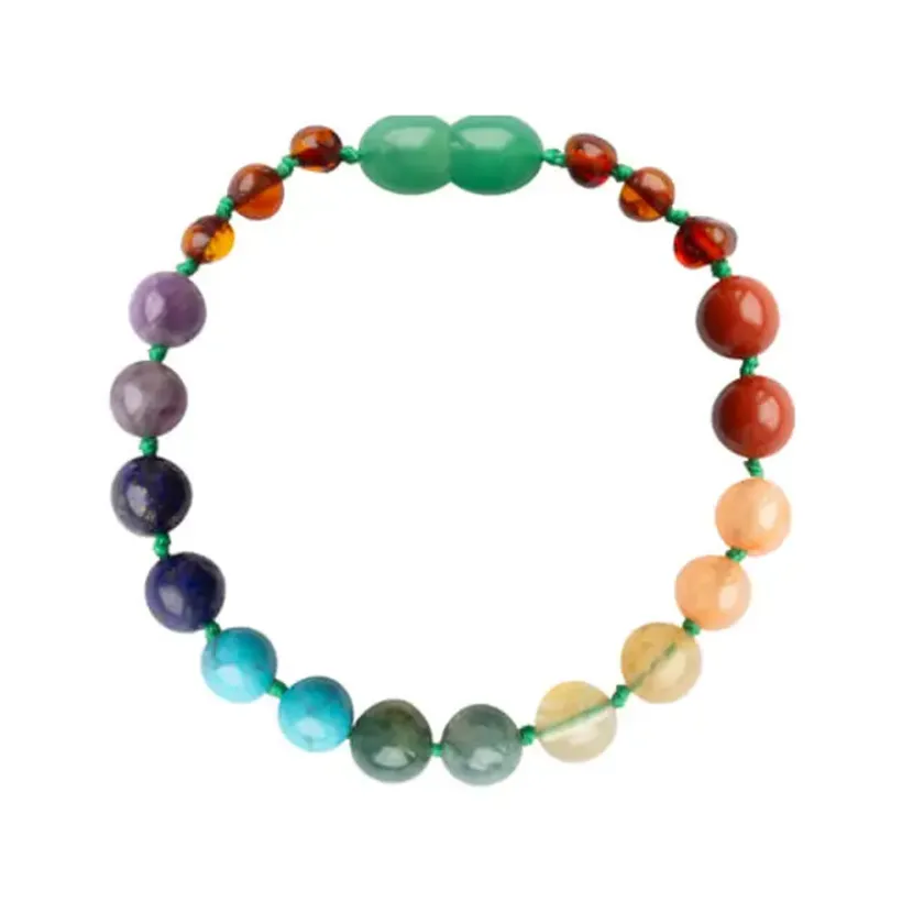 Amberos Barnsteen armband baby/peuter chakra