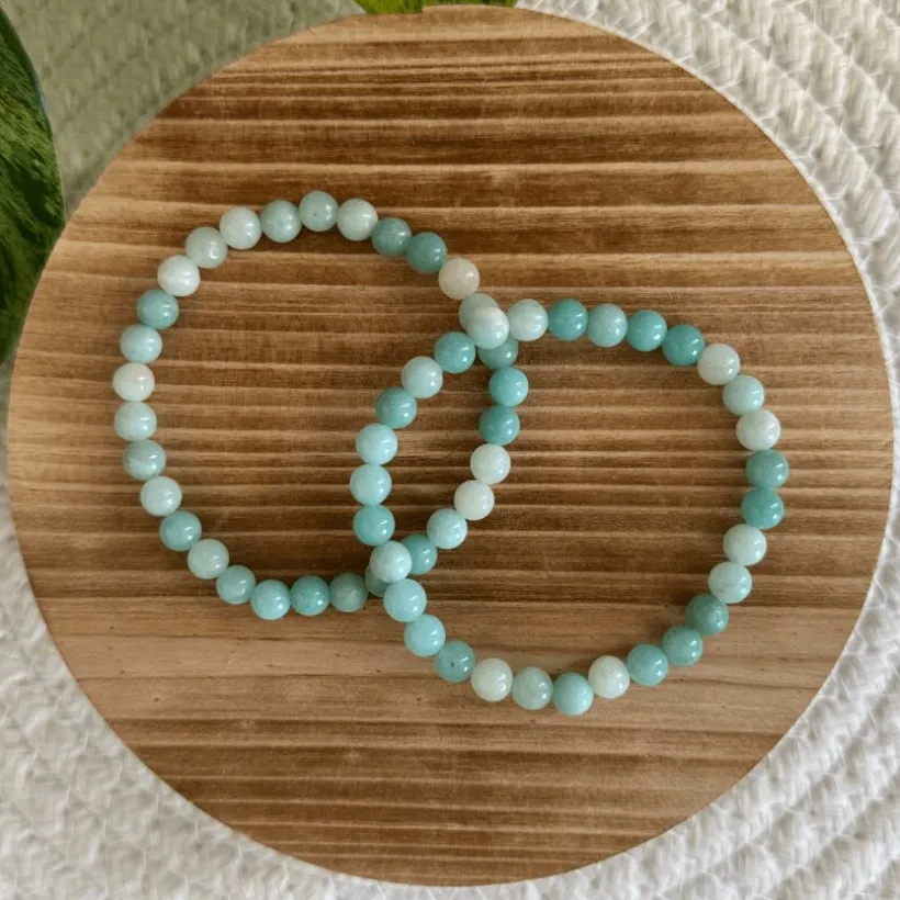 Baby Natura Amazoniet kogelarmband 6mm dames