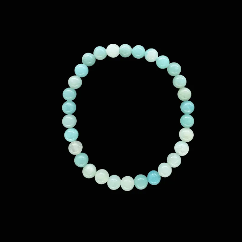 Baby Natura Amazoniet kogelarmband 6mm dames