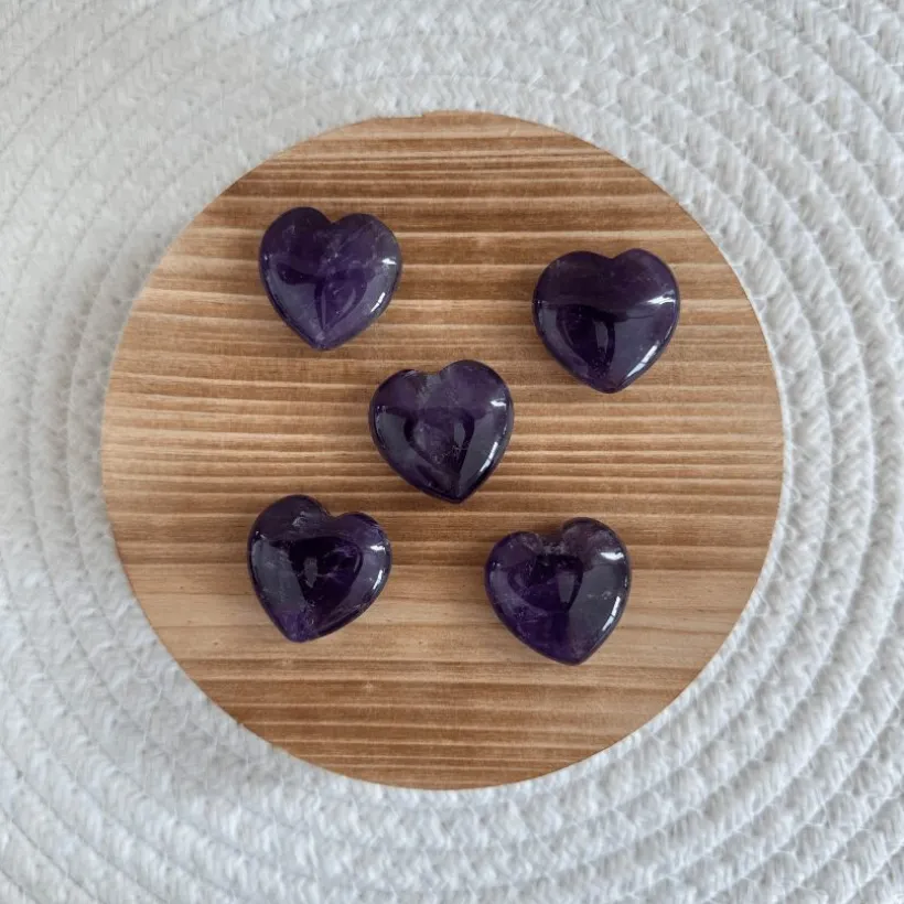 Baby Natura Amethist Hartje (3cm)