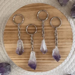 Baby Natura Amethist punt sleutelhanger