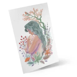 Baby Natura Ansichtkaart moeder met baby – Herfst