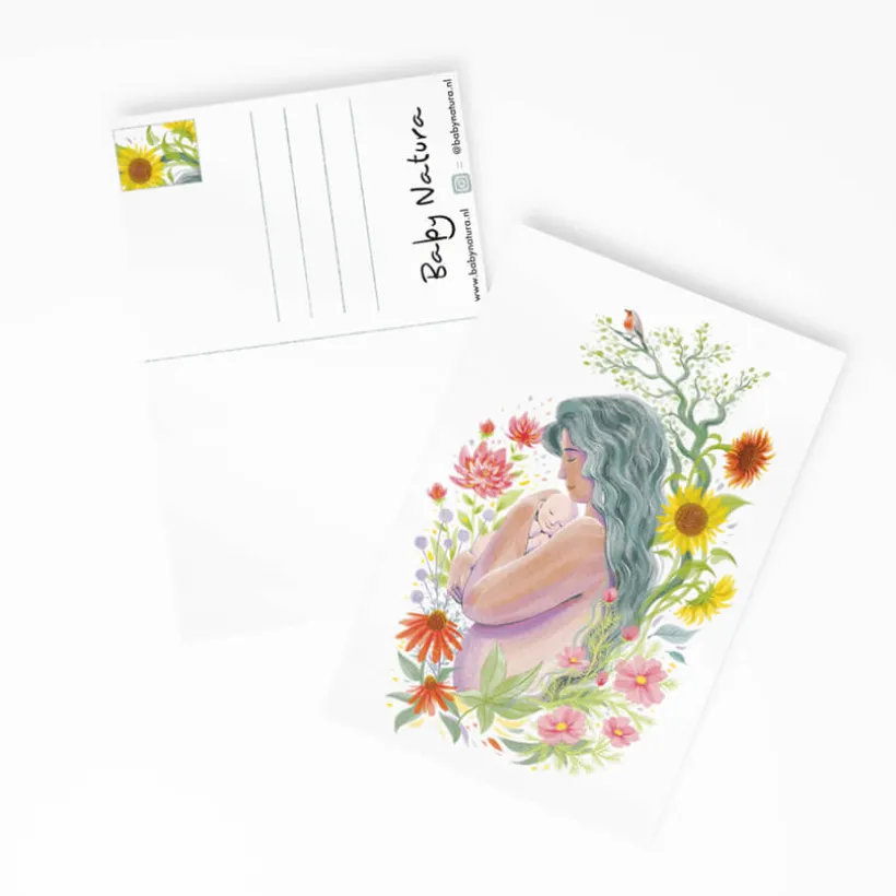 Baby Natura Ansichtkaart moeder met baby – Zomer