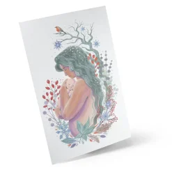 Baby Natura Ansichtkaart moeder met baby – Winter