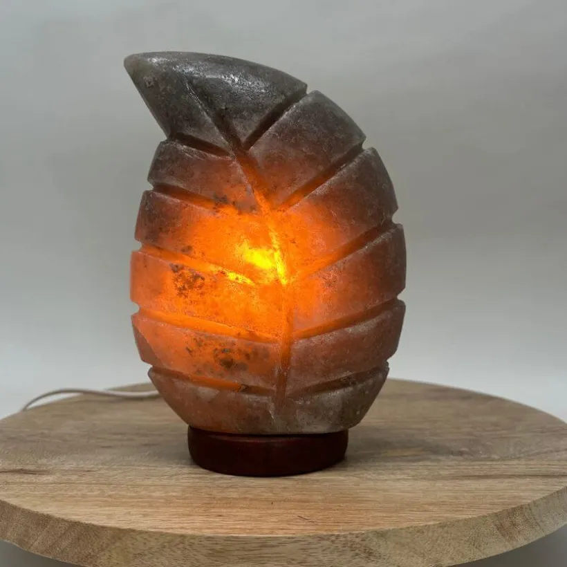 Baby Natura Himalaya zoutlamp blad grijs