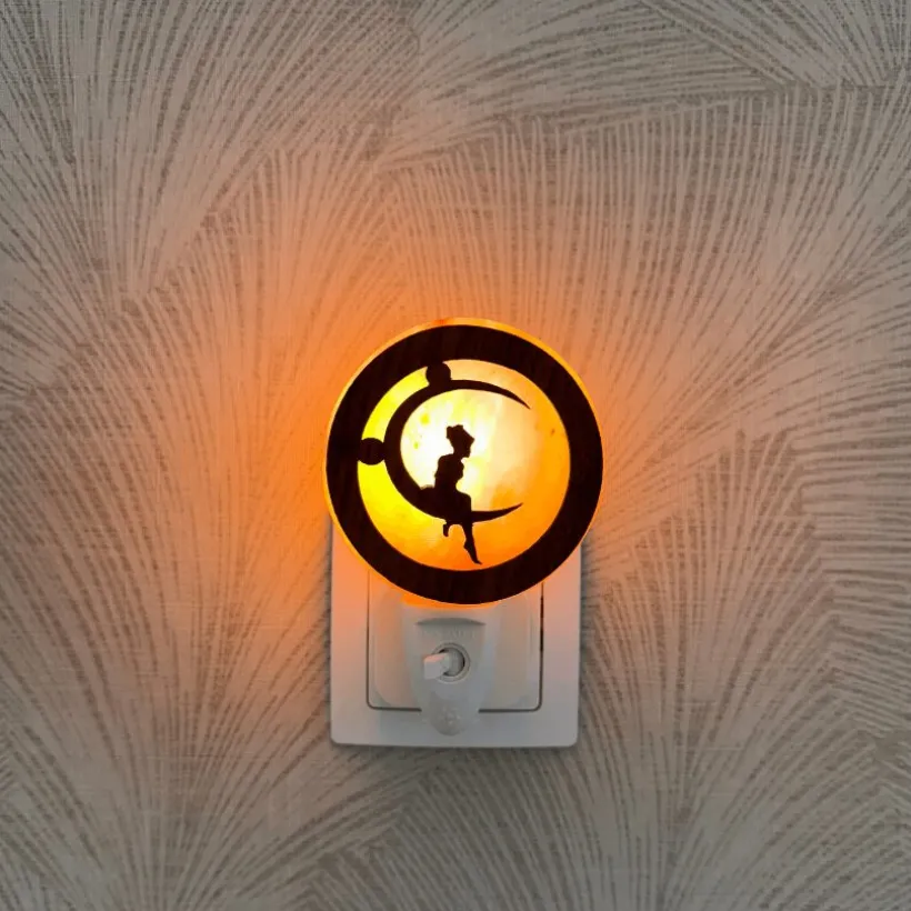 Baby Natura Himalayazout nachtlampje Maan meisje 3D