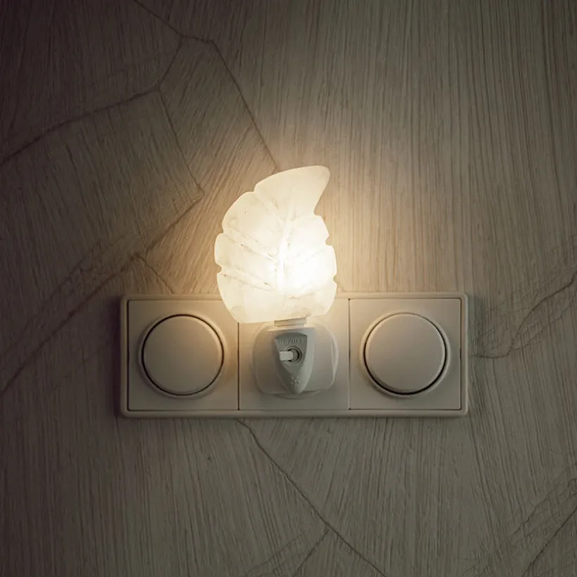 Baby Natura Himalayazout nachtlampje blad wit