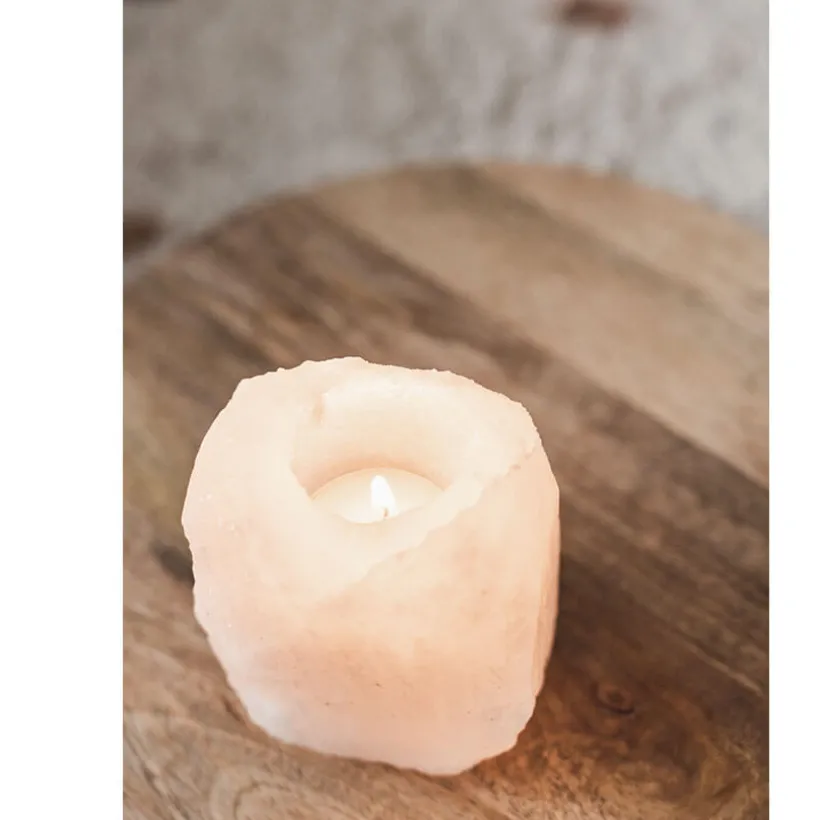 Baby Natura Himalayazout theelichthouder wit