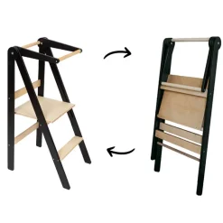 Baby Natura Houten opvouwbare leertoren – zwart