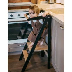 Baby Natura Houten opvouwbare leertoren – zwart