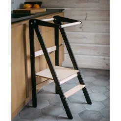 Baby Natura Houten opvouwbare leertoren – zwart