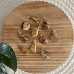 Baby Natura Landschapsjaspis edelsteen hanger – Stabiliteit & Creativiteit