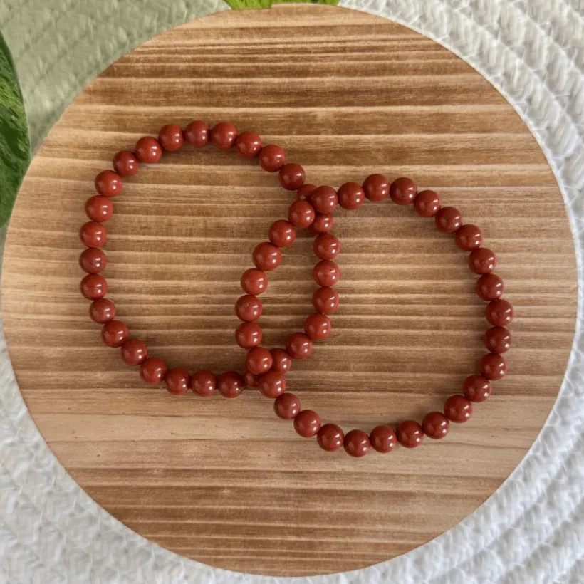 Baby Natura Rode Jaspis kogelarmband 6mm dames
