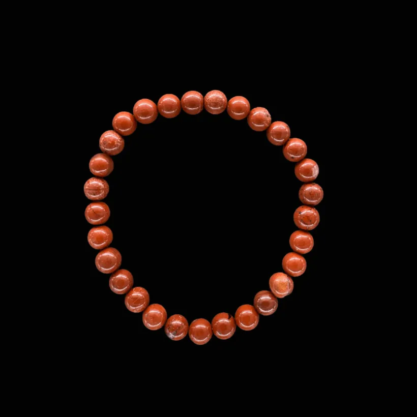 Baby Natura Rode Jaspis kogelarmband 6mm dames