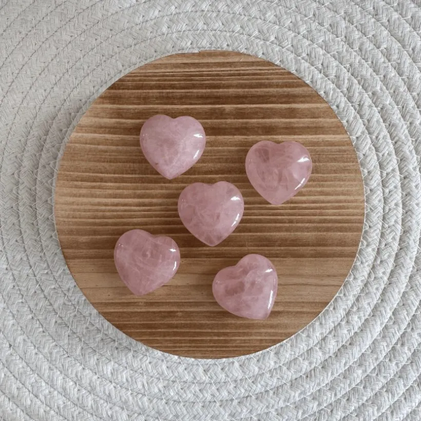 Baby Natura Rozekwarts Hartje (3cm)