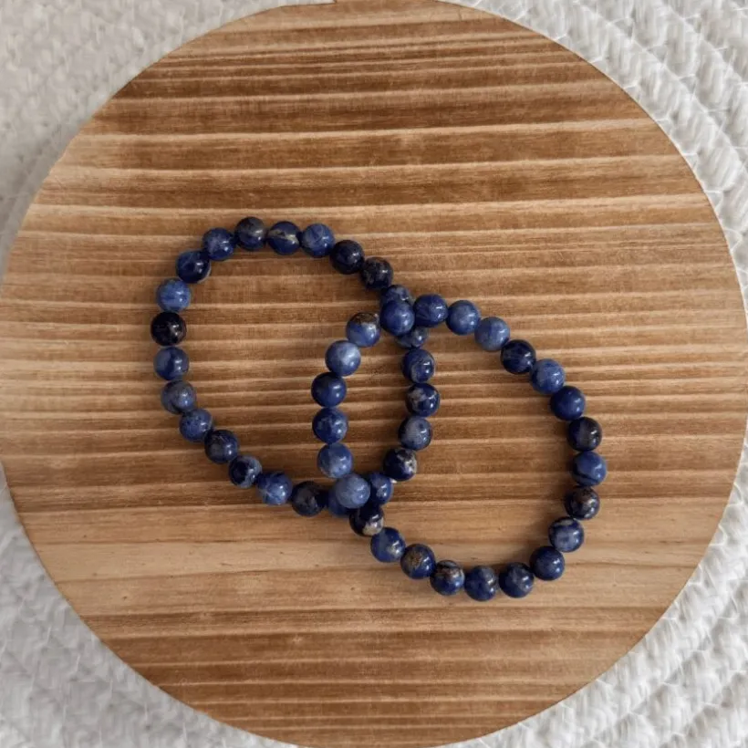 Baby Natura Sodaliet kogelarmband 6mm kind