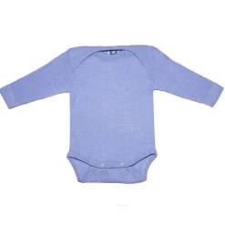 Cosilana Romper wol zijde katoen baby blauw lange mouw