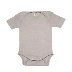 Cosilana Romper wol zijde katoen grijs korte mouw