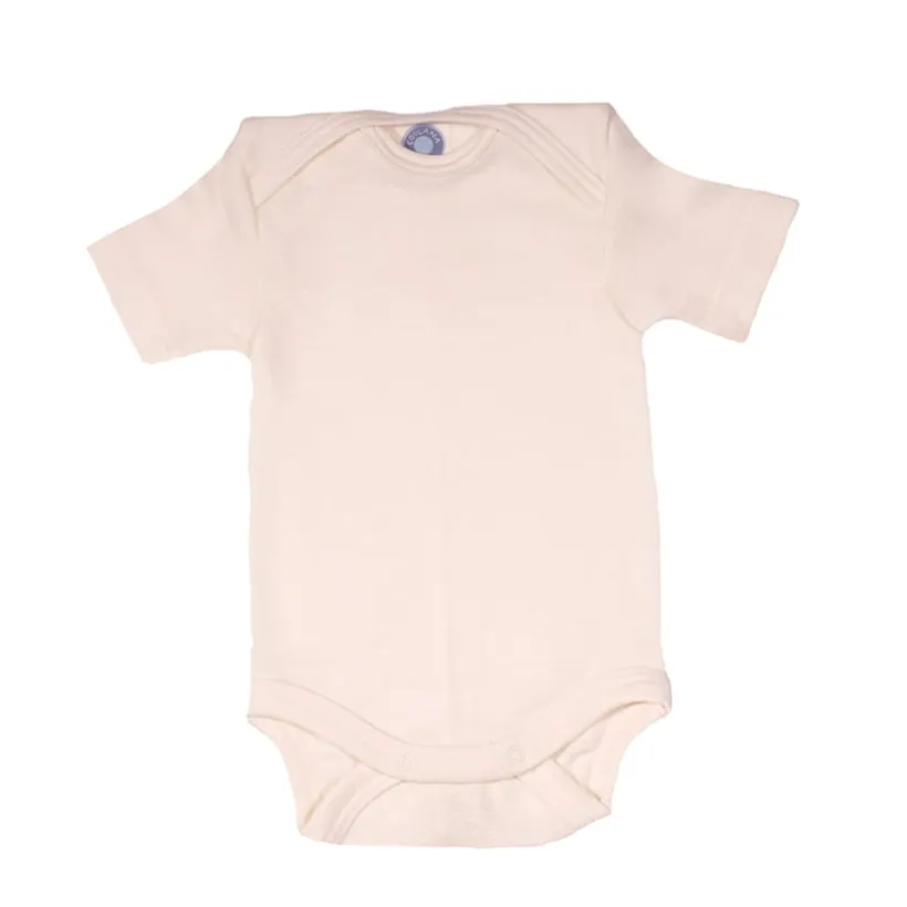 Cosilana Romper wol zijde natuur korte mouw