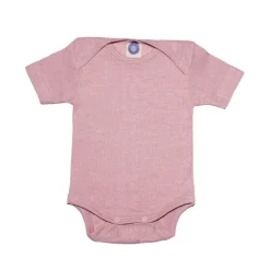 Cosilana Romper wol zijde katoen zacht roze korte mouw