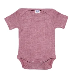 Cosilana Romper wol zijde katoen wijnrood korte mouw