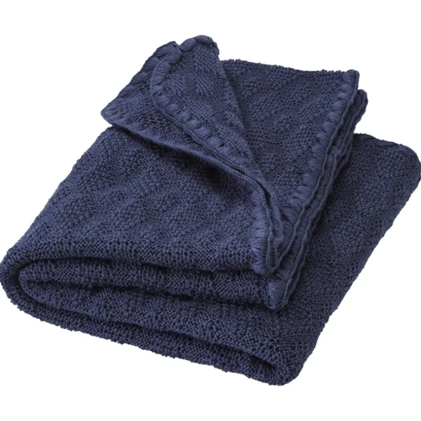 Disana Baby deken wol gebreid Indigo