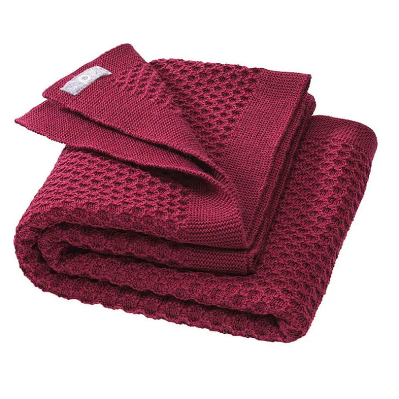 Disana Baby deken wol Honeycomb cassis