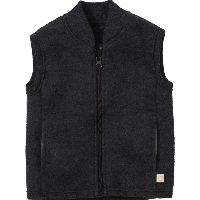 Disana Bodywarmer kind gekookte wol – Antraciet