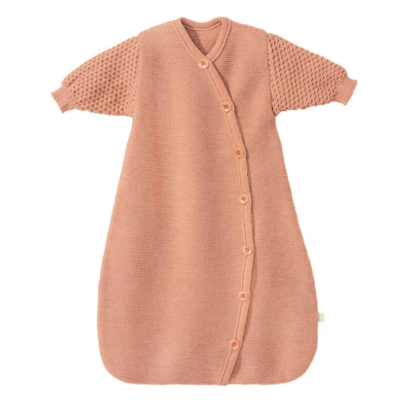 Disana Gebreide wollen slaapzak lange mouw Rosé