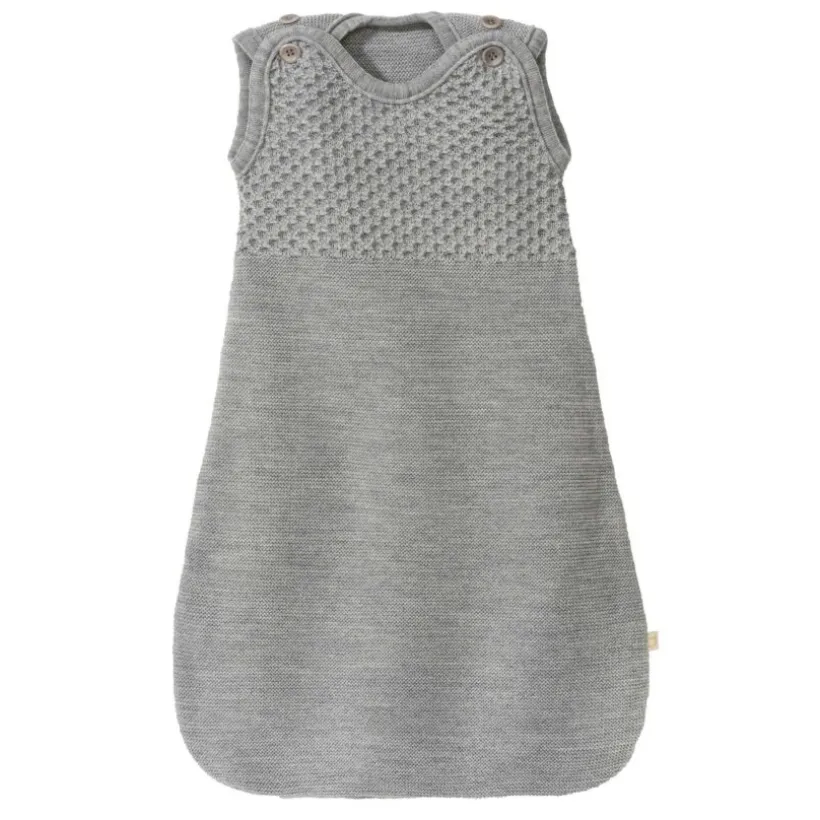 Disana Gebreide wollen slaapzak mouwloos Grijs