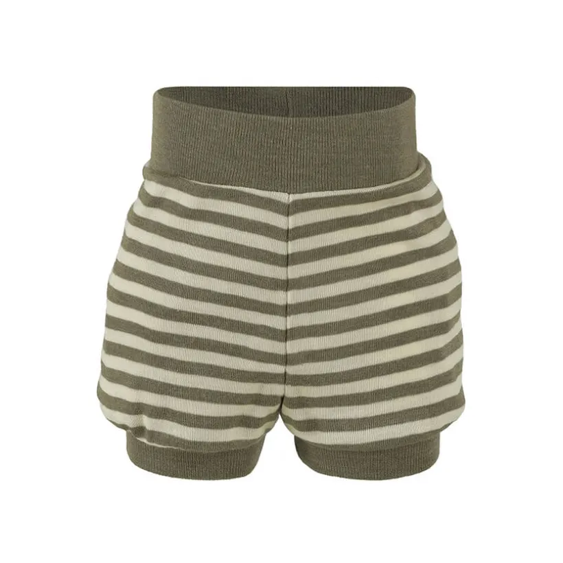 Engel Natur Korte broek wol/zijde olijf gestreept