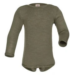 Engel Natur Romper wol zijde olijf lange mouw
