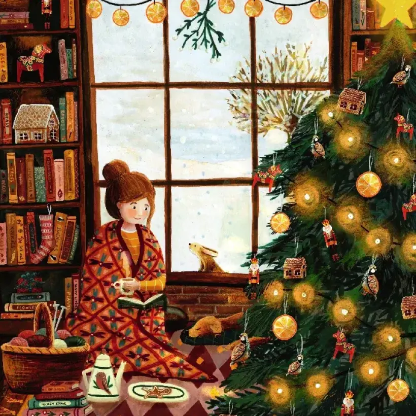 Esther Bennink Toverplaat Knus bij de kerstboom