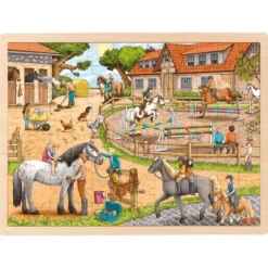 Goki Houten Puzzel Paardenmanege