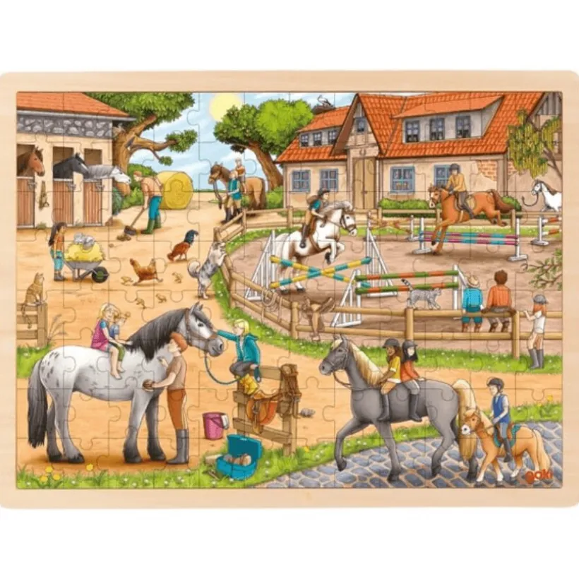 Goki Houten Puzzel Paardenmanege