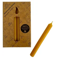 Grimm's 12 Bijenwas (100%) jaarring kaarsjes amber