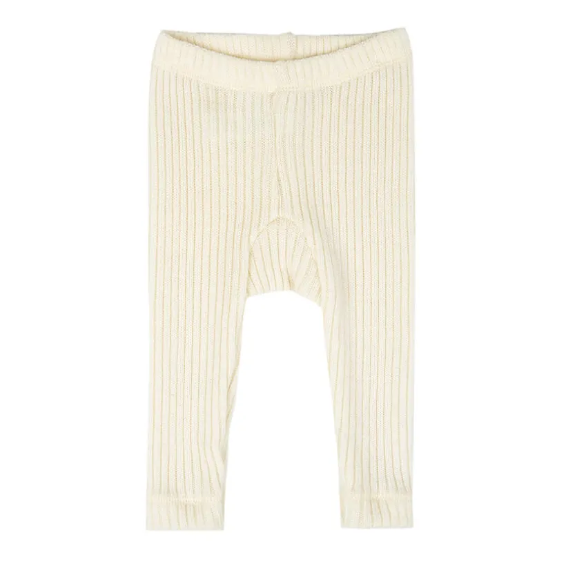 Joha Gebreide wollen broek / legging ecru