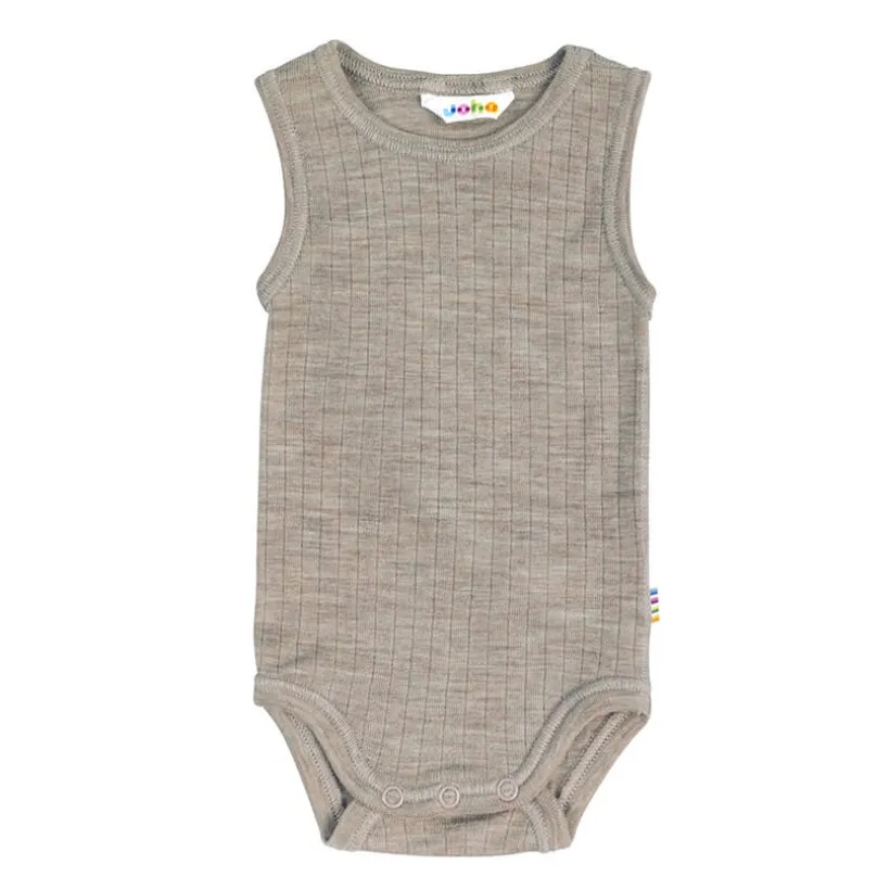 Joha Romper mouwloos wol – sesam