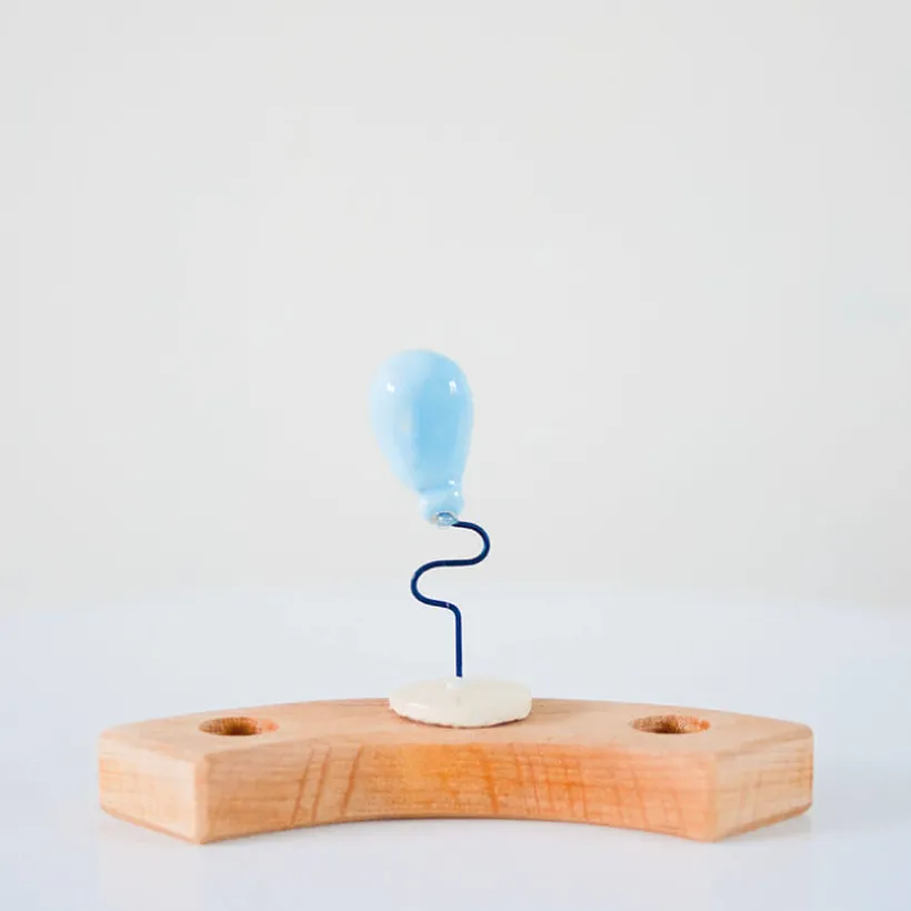 Klein dappertje Blauwe ballon steker