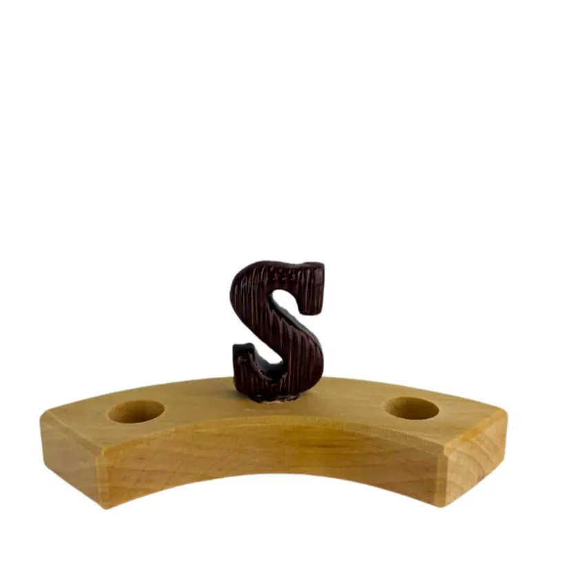 Klein dappertje Chocoladeletter steker