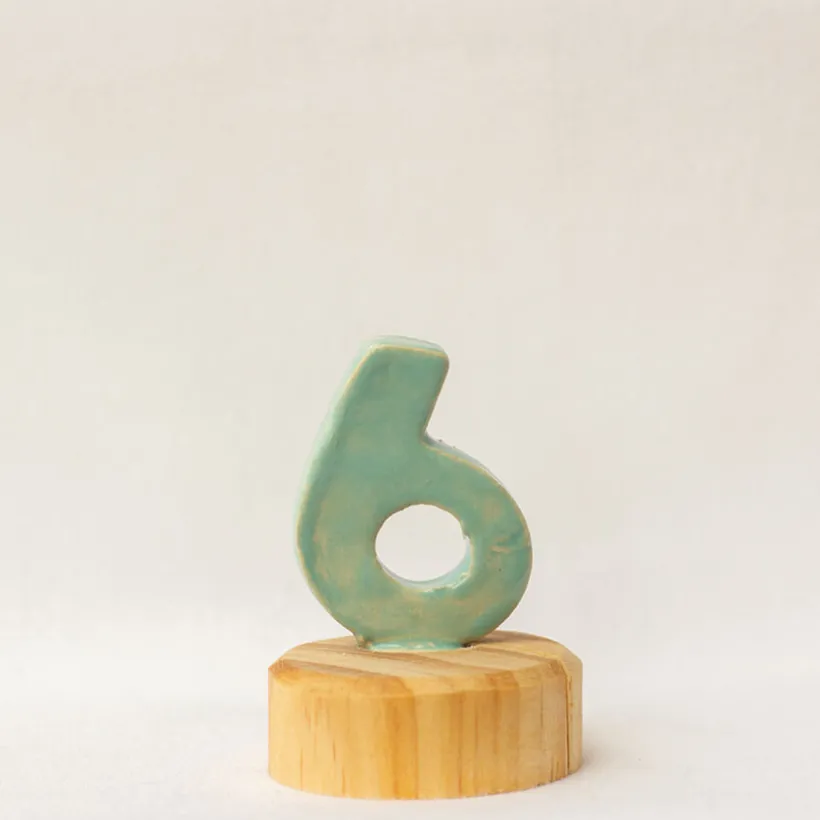 Klein dappertje Cijfer 6 steker