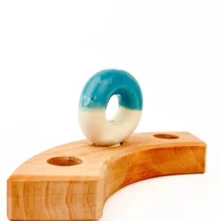 Klein dappertje Donut vaasje blauw steker