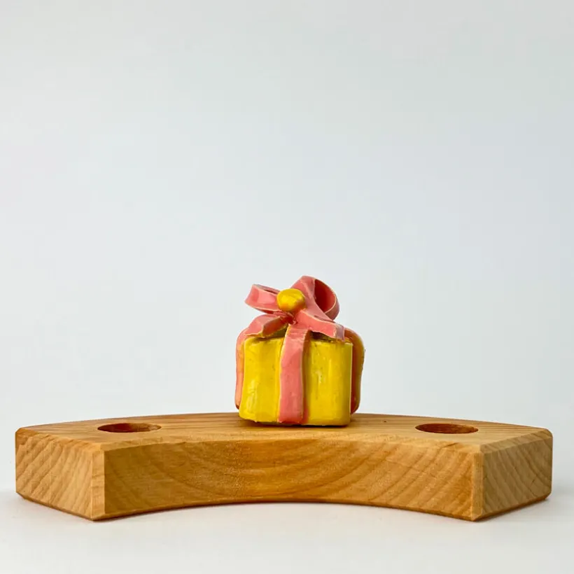 Klein dappertje Geel cadeautje steker