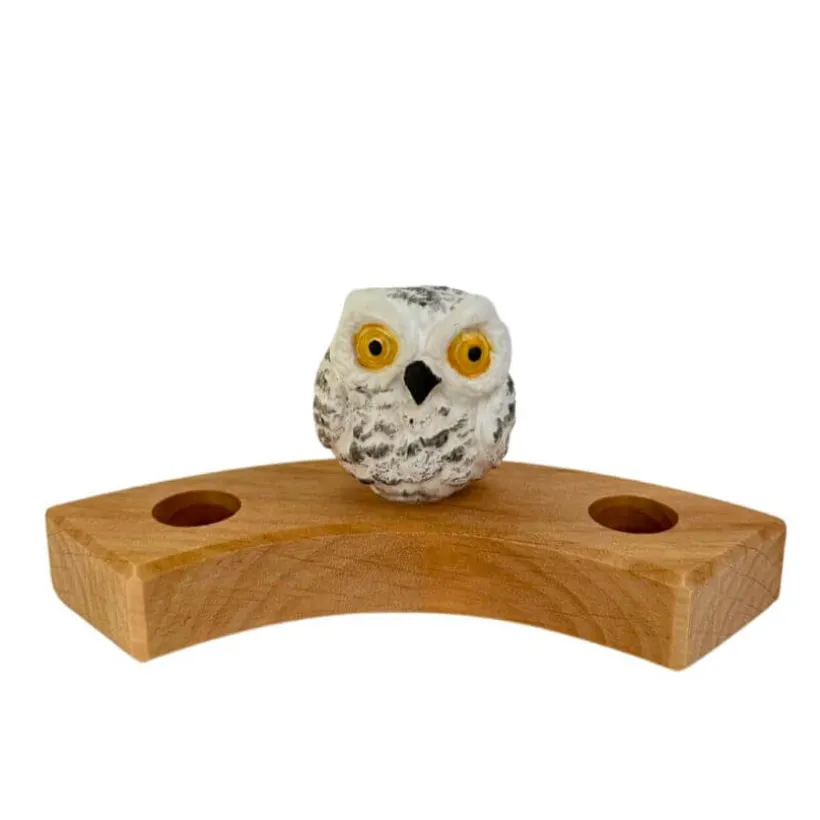 Klein dappertje Sneeuw uil winter steker