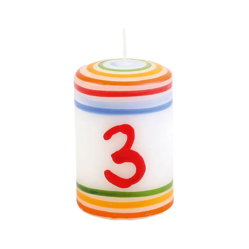 Klein dappertje Verjaardagskaars cijfer 3
