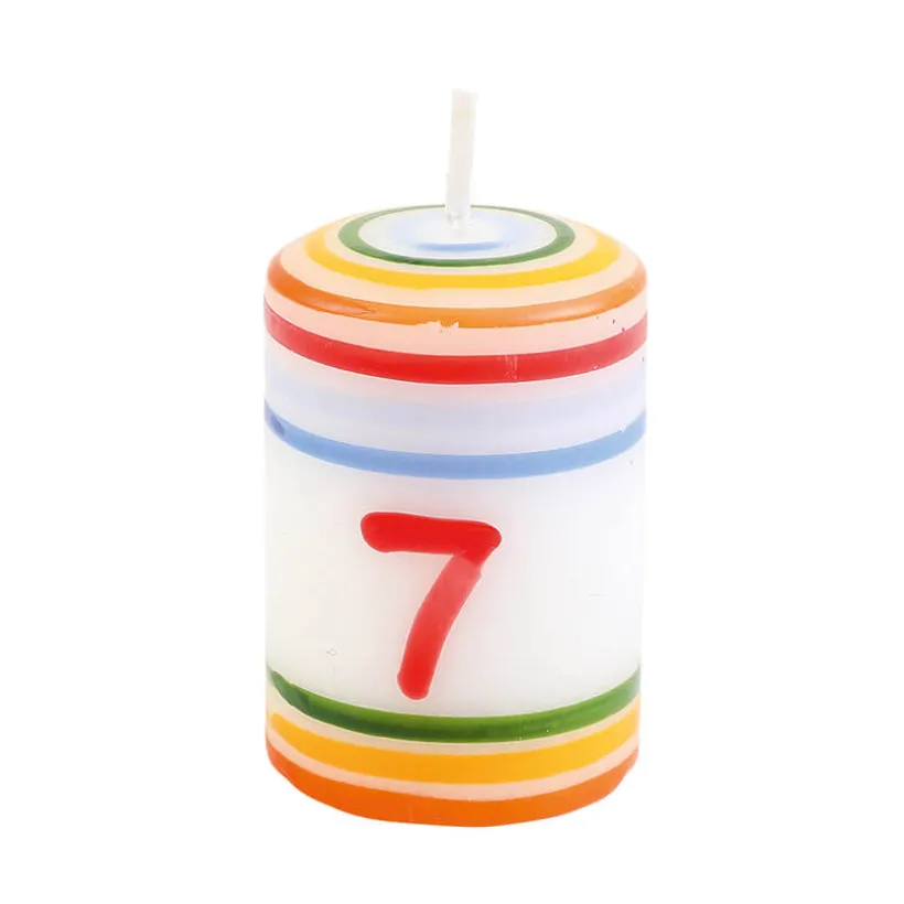 Klein dappertje Verjaardagskaars cijfer 7