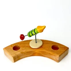 Klein dappertje Vuurpijl groen met geel steker