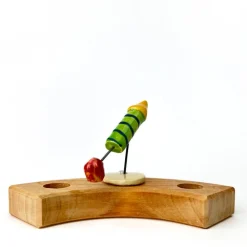 Klein dappertje Vuurpijl groen met geel steker