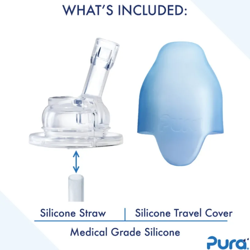 Pura RVS rietjesfles 325ml aqua