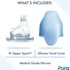 Pura RVS tuitfles 325ml aqua